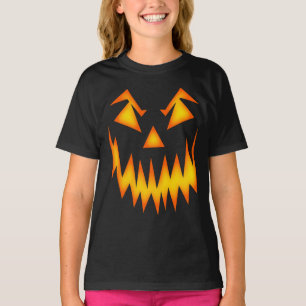Creepy Fun Scary Pumpkin Jack O Lantern Face T-Shirt