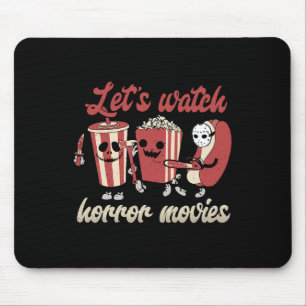 Creepy Funny Let's Watch Horror Movies Spooky Hall Mouse Pad