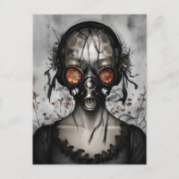 Creepy Gasmask Alien Woman