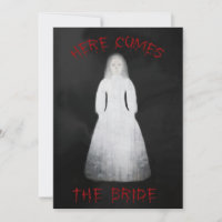 Creepy Ghost Bride Goth Bridal Shower Invitation