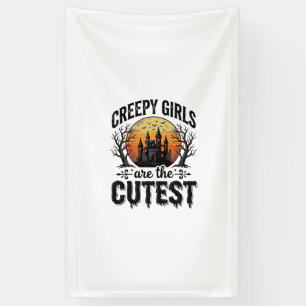 Creepy Girls Are The Cutest Halloween Vector Desig Banner