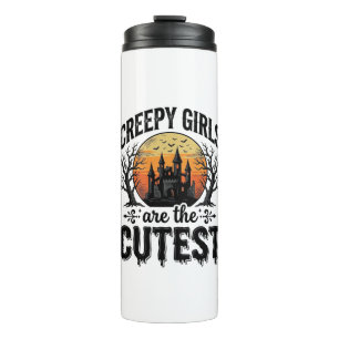 Creepy Girls Are The Cutest Halloween Vector Desig Thermal Tumbler
