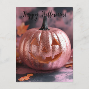 Creepy Glitter Pumpkins Halloween Greeting Card