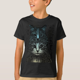 Creepy Goth Vintage Artistic Gothic Cat  T-Shirt