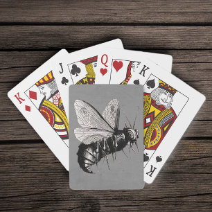 Creepy Gothic Bee Skull Wings Insect Playing Cards