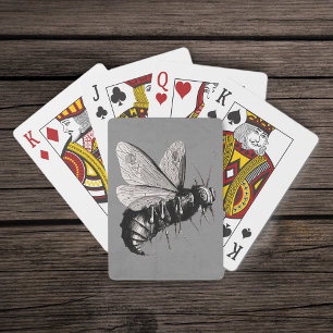 Creepy Gothic Bee Skull Wings Insect Playing Cards