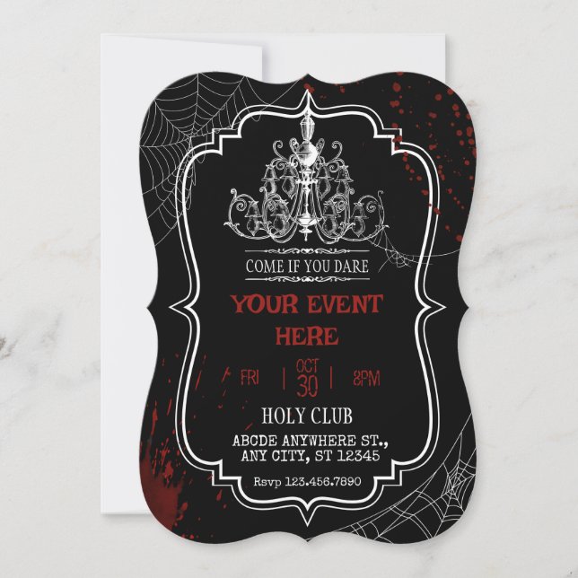 Creepy gothic birthday halloween  invitation (Front)