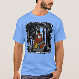 Creepy Gothic Chainsaw Bunny Goth Halloween Horror T-Shirt