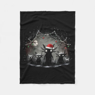 Creepy Gothic Christmas Axolotl Aesthetic Horror N Fleece Blanket