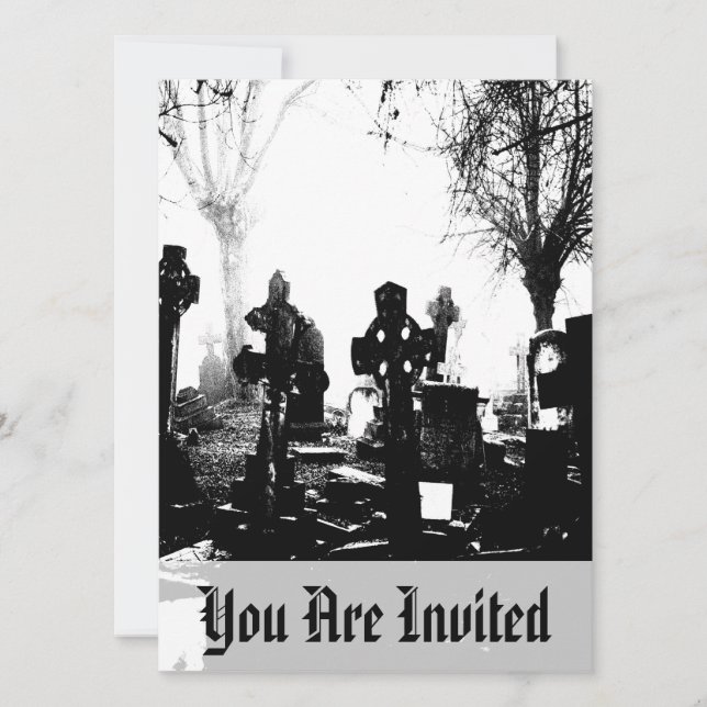 Creepy Gothic Graveyard Invitation (Front)