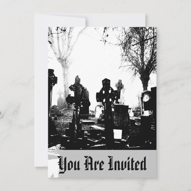 Creepy Gothic Graveyard Invitation (Front)