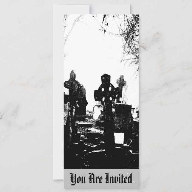 Creepy Gothic Graveyard Invitation (Front)
