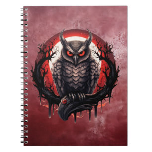 Creepy gothic owl notebook