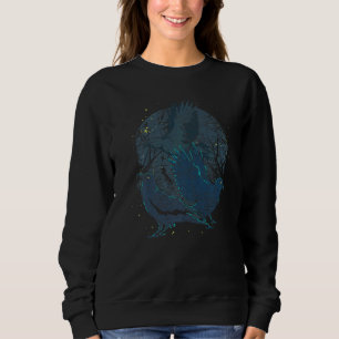 Creepy Gothic Raven Spooky Black Animal Bird Crow Sweatshirt