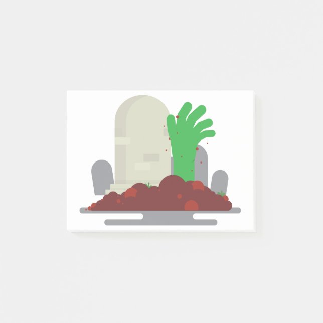 creepy grave zombie post-it notes (Front)