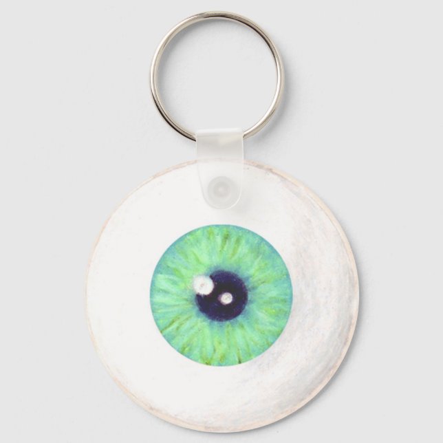 Creepy Green Eyeball Keychain (Front)