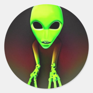 Creepy Green scary  Ghost Classic Round Sticker