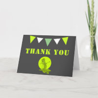 Creepy Green Slime Monster Birthday Thank you Card
