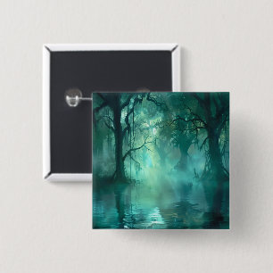Creepy Green Swamp 15 Cm Square Badge
