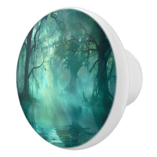 Creepy Green Swamp Ceramic Knob
