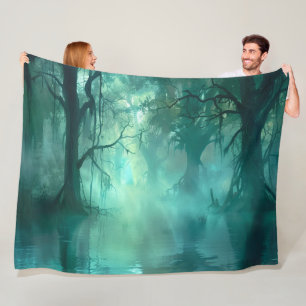 Creepy Green Swamp Fleece Blanket