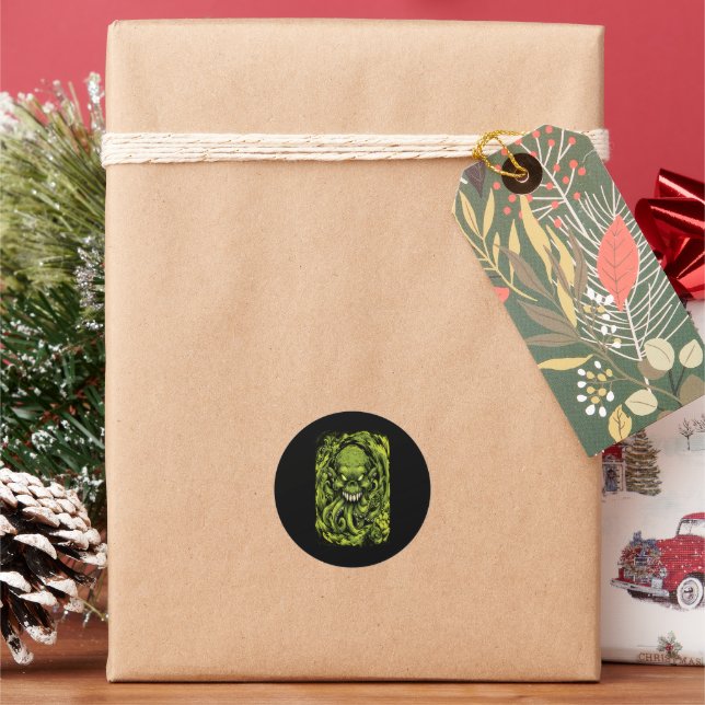 Creepy Green Tentacle Monster Sticker (Holiday)