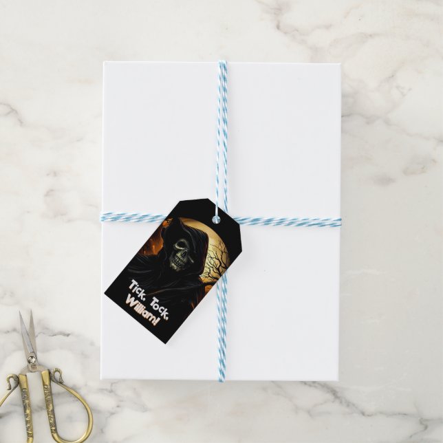Creepy Grim Reaper Birthday Gift Tags (With Twine)