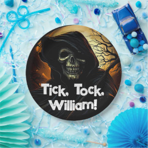 Creepy Grim Reaper Birthday Paper Plate