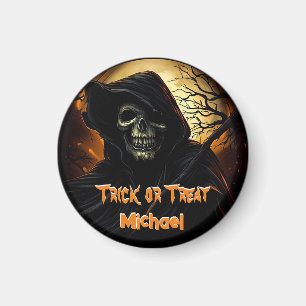 Creepy Grim Reaper Trick or Treat Magnet
