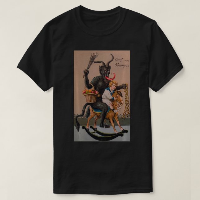 Creepy Gruss Vom Krampus Demon Christmas Devil Kra T-Shirt (Design Front)
