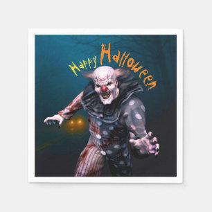 Creepy Halloween 3D Scary Clown Paper Plate Napkin