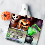 Creepy Halloween Costume Party Invitation<br><div class="desc">© 2023 Socialite Designs Inc. & LICENSORS.  Get spooked for a hauntingly good time by inviting your guests with this creepy ghost,  witch,  and evil pumpkin-themed Halloween invitation! Check out this chilling Halloween party invitation and get ready for a frightfully fun night.</div>