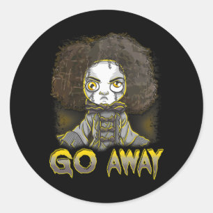 Creepy Halloween Doll Scary Horror Monster Face Go Classic Round Sticker