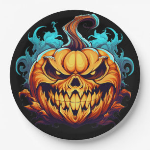 Creepy Halloween Jack O’ Lantern Paper Plate