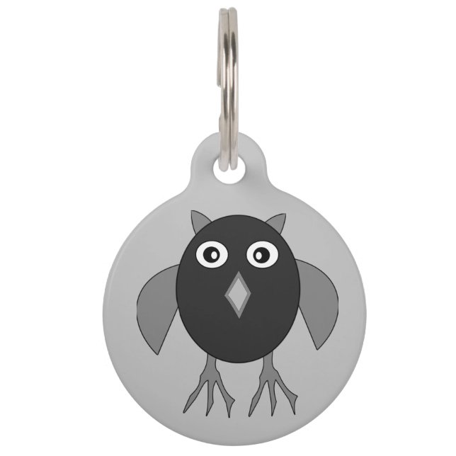 Creepy Halloween Owl Custom Dog Tag (Front)