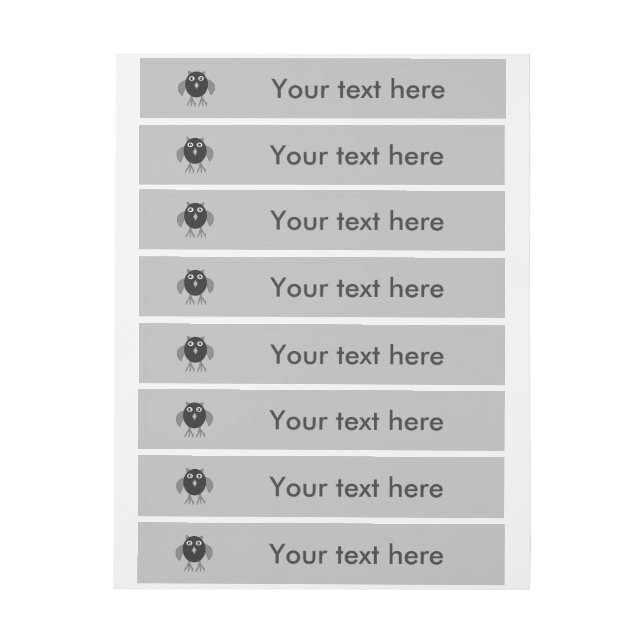 Creepy Halloween Owl Customisable Labels (Sheet)