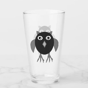 Creepy Halloween Owl Glass