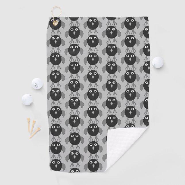 Creepy Halloween Owl Golf Towel (InSitu)