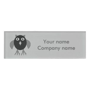 Creepy Halloween Owl Personalised Name Tag