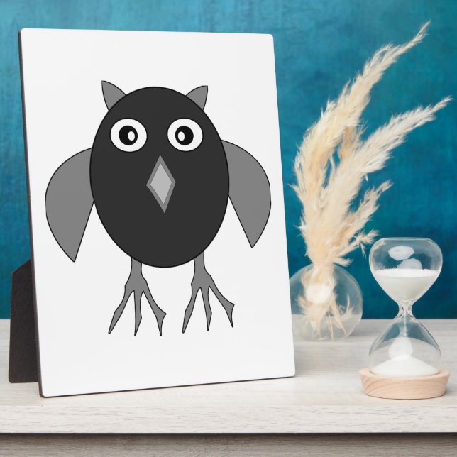 Creepy Halloween Owl Plaque (Side)