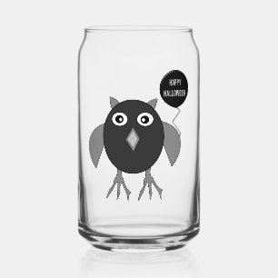 Creepy Halloween Party Owl Can Glass