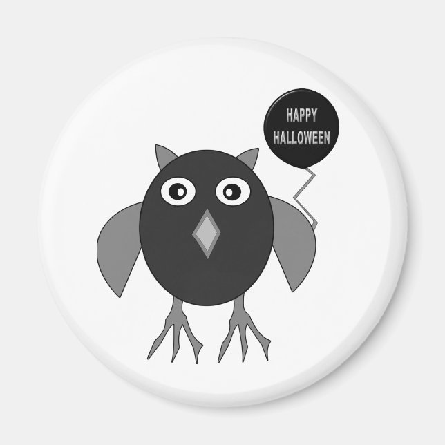Creepy Halloween Party Owl Magnet (Front)