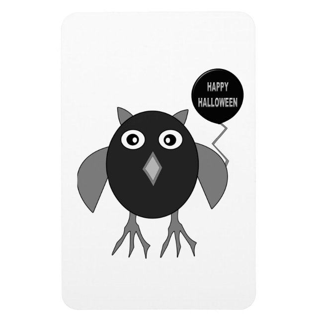 Creepy Halloween Party Owl Magnet (Vertical)