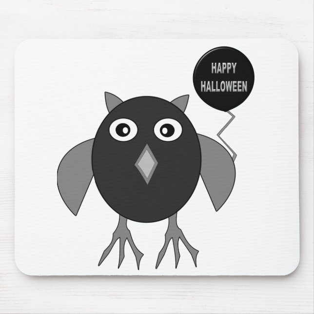 Creepy Halloween Party Owl Mousepad (Front)