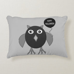 Creepy Halloween Party Owl Pillow