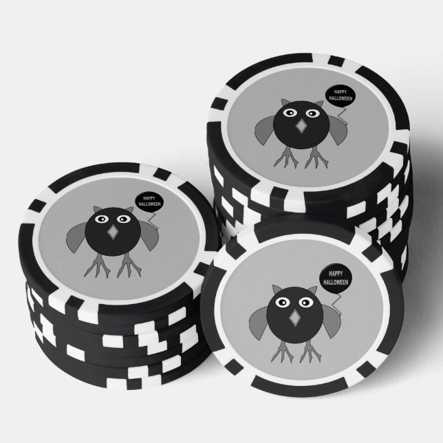 Creepy Halloween Party Owl Poker Chips (Stack)