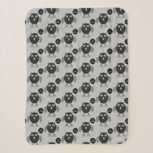 Creepy Halloween Party Owl Sherpa Blanket