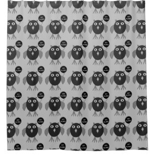 Creepy Halloween Party Owl Shower Curtain