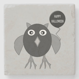 Creepy Halloween Party Owl Stone Coaster