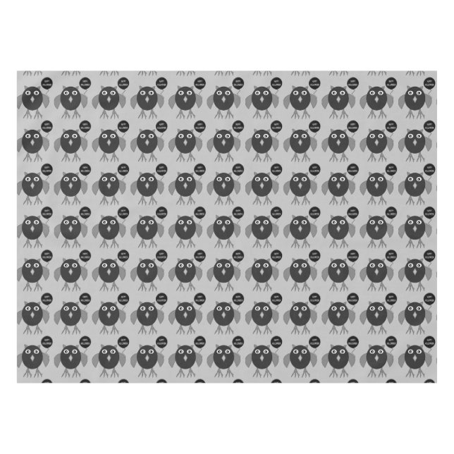 Creepy Halloween Party Owl Tablecloth (Front (Horizontal))